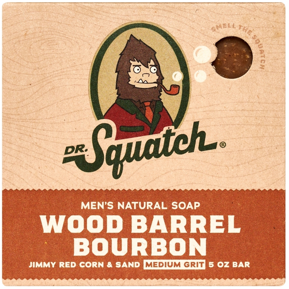Dr Squatch Wood Barrel Bourbon Bar Soap - Men's Natural Soap 5 oz